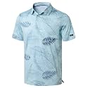 Obla Men's Golf Polo Shirts Print Short Sleeve Dry Fit Collared Shirt