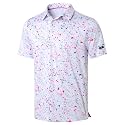 Obla Men's Golf Polo Shirts Print Short Sleeve Dry Fit Collared Shirt
