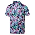 Obla Men's Golf Polo Shirts Print Short Sleeve Dry Fit Collared Shirt