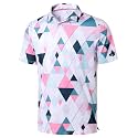 Obla Men's Golf Polo Shirts Print Short Sleeve Dry Fit Collared Shirt