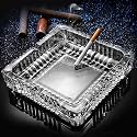 Oblivion Square Glass Ashtray - Modern Elegant Design Misti Crystal Cigar & Cigarette Ashtray, Best Decorative Tabletop for Indoor Outdoor Home Office.