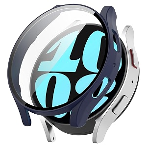 oboe screen protector case 44mm cover compatible with samsung galaxy watch 6 44mm watch dark blue watch not included