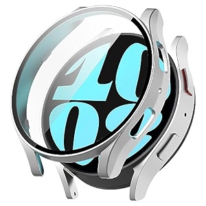 oboe screen protector case 44mm cover compatible with samsung galaxy watch 6 44mm watch silver watch not included