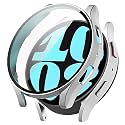 Oboe Screen Protector Case 44mm Cover Compatible with Samsung Galaxy Watch 6 44mm Watch (Silver) [Watch NOT Included]