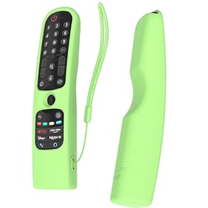 oboe silicone protective case for lg magic remote 2021-2023 with glow in dark green remote loop