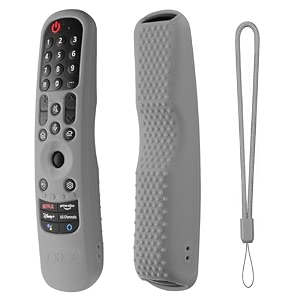 oboe silicone tv remote cover compatible with lg tv remote an-mr21ga 2021 mr22ga 2022 mr23ga 2023 lg magic remote case with loop b-grey remote not included