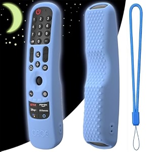 oboe silicone tv remote cover compatible with lg tv remote lg an-mr21ga 2021 lg mr22ga 2022 lg mr23ga 2023 lg magic remote case with loop b-fluorescent blue remote not included