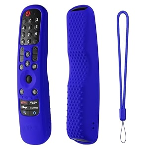 oboe silicone tv remote cover compatible with lg tv remote an-mr21ga 2021 mr22ga 2022 mr23ga 2023 lg magic remote case with loop b-blue remote not included