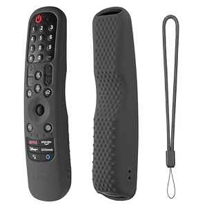 oboe silicone tv remote cover compatible with lg tv remote an-mr21ga 2021 mr22ga 2022 mr23ga 2023 lg magic remote case with loop b-dark grey remote not included