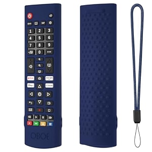 oboe silicone tv remote cover compatible with lg smart led tv remote lg akb750 protective case with lanyard d-dark blue remote not included