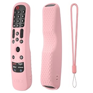 oboe silicone tv remote cover compatible with lg tv remote an-mr21ga 2021 mr22ga 2022 mr23ga 2023 lg magic remote case with loop b-pink