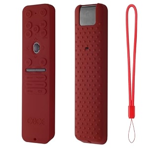 oboe silicone tv remote cover compatible with lg smart tv remote lg mr25ga key cover protective case with lanyard g-wine red remote not included