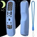 Oboe Silicone TV Remote Cover Compatible with LG TV Remote LG AN-MR21GA (2021) LG MR22GA (2022) LG MR23GA (2023) LG Magic Remote Case with Loop (C-Fluorescent Blue) [Remote NOT Included]