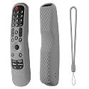 Oboe Silicone TV Remote Cover Compatible with LG TV Remote AN-MR21GA (2021) MR22GA (2022) MR23GA (2023) LG Magic Remote Case with Loop (B-Grey) [Remote NOT Included]