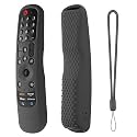 Oboe Silicone TV Remote Cover Compatible with LG TV Remote AN-MR21GA (2021) MR22GA (2022) MR23GA (2023) LG Magic Remote Case with Loop (B-Dark Grey) [Remote NOT Included]