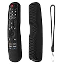 Oboe Silicone TV Remote Cover Compatible with LG TV Remote AN-MR21GA (2021) MR22GA (2022) MR23GA (2023) Magic Remote Case with Loop (B-Black) [Remote NOT Included]