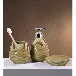 Obsessions Modern Ceramic 3-Piece Bath Set -