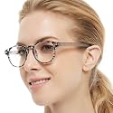 OCCI CHIARI Blue Blocking Reading Glasses Women Computer Readers 0 1.0 1.25 1.5 1.75 2.0 2.25 2.5 2.75 3.0 3.5 4.0 5.0 6.0 (Black, 2.75)