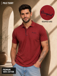 Occupied Clothing Co. Men Solid Polo Neck