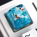 Ocean Aesthetic Novelty Koi Artisan Keycap Esc R1 SA Profile 1U