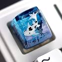 Ocean Aesthetic Novelty Koi Artisan Keycap Esc R1 SA Profile 1U