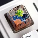 Ocean Aesthetic Sea Turtle Artisan Keycap Esc R1 SA Profile 1U