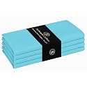 Ocean Blue Cloth Napkin 100% Cotton, 17x 17 Inches, Table Napkin for Dining, Lunch, Cocktail, Decorative Washable Napkins for Spring, Baby Showers, Easter - Aqua Blue (Set of 4)