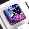 Ocean Cool Aesthetic Stingray Artisan Keycap Esc R1 SA Profile 1U