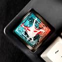 Ocean Cool Aesthetic Stingray Artisan Keycap Esc R1 SA Profile 1U