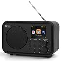 Ocean Digital WR-336M Wi-Fi Internet FM Radio, Bluetooth Speaker, Podcast, 2.4” Color Display, USB Playback, Dual Alarm Clock, Sleep Timer, Dimmer, Black
