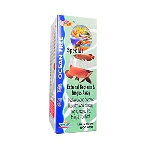 ocean free special arowana medicine - external bacteria amp fungus away 150 ml  central fish aquarium 