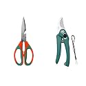Ocean Mart Plant Pruner Cutters & Garden Scissors | Garden Plant Cutter Tools & Pruning Accessories | Set of 2 Tools | Bypass Shears, Super Pruning Secateurs, Plant Branch Cutting Scissors for Garden