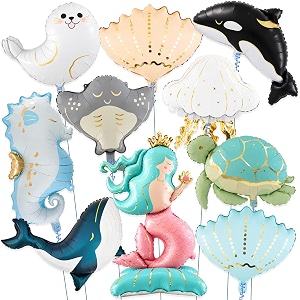 Ocean Sea Animal Foil Balloons Set 10