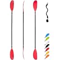 OCEANBROAD Kayak Paddle 86in/218cm, 90.5in/230cm, 95in/241cm Alloy Shaft Kayaking Boating Canoeing Oar with Paddle Leash