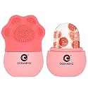 OCEANEVO Silicone Facial Ice Roller , Ice Roller for Face With Bristles, Ice Cube Roller Massager for Face and Eye Puffiness Relief - 11 cm x 7 cm - Pink