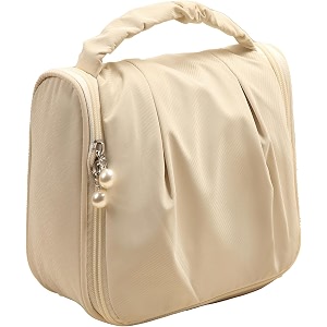 oceanevo toiletry bag for women cosmetic makeup bag travel organizer pouch with hanging hook for toiletriescosmetics makeup accessories etc - 21 x 20 x 8 cm - beige