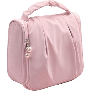 oceanevo toiletry bag for women cosmetic makeup bag travel organizer pouch with hanging hook for toiletriescosmetics makeup accessories etc - 21 x 20 x 8 cm - pink