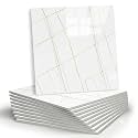 OCEANSKY 3D Wallpaper PE Foam self Adhesive Brick Design Wall Stickers/DIY Wallpaper for Home Hotel Living Room Bedroom Cafe Deco (120, White LINE)