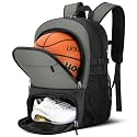 OCKLILY Basketball Backpack - Large Sports Equipment Bag with Ball Holder & Shoe Compartment, Sport Bags for Basketball, Soccer, Volleyball, Gym, School and Travel, 30L