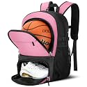 OCKLILY Basketball Backpack - Large Sports Equipment Bag with Ball Holder & Shoe Compartment, Sport Bags for Basketball, Soccer, Volleyball, Gym, School and Travel, 30L