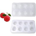 OCPO Kitchen 3D Lychee Silicone Mold for Baking Mousse Cake, 8 Cavities