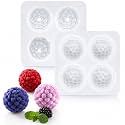 OCPO Kitchen 3D Raspberry Silicone Mold for Baking Mousse Cake, 4 Cavities