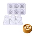 OCPO Kitchen Recessed Coin Shaped Silicone Mousse Cake Mold, 6 Cavities