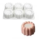 OCPO Kitchen Recessed Cylinder Silicone Mousse Cake Mold, 6 Cavities
