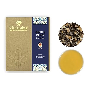 octavius gentle detox loose leaf green tea  detox tea  100 gms