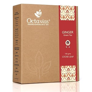 octavius ginger loose leaf green tea - 100 gms