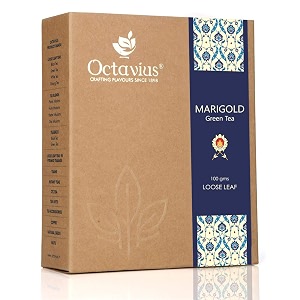 octavius marigold and lemon grass loose leaf green tea - 100 gms