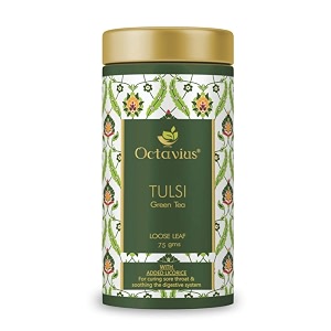 octavius tulsi licorice green tea loose leaf- 75 gms pack of 1
