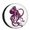Octopus Spare Tire Cover 15 inch Wheel Watercolor Sea Animals Marine Life Underwater Fish Protectors Weatherproof Universal for Trailer Tire Cover Rv SUV Truck Camper Travel Trailer