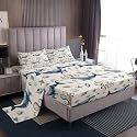 Octopus Whale 4 Pieces Sheet With 26 Inch Deep Pockets Sealife Sea Animal Bedding for Kids Boys Girls Teens Room Decor Ocean Fish Bed Sheets Set Full Size Underwater Breathable Soft Microfiber